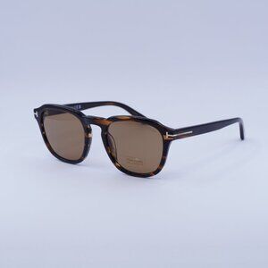 Tom Ford FT0931 Avery 56E Sunglasses Brown Round Frame, Brown Lenses